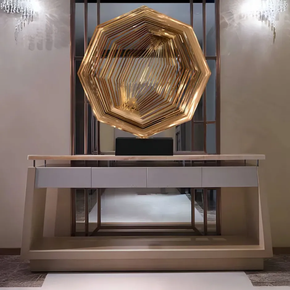 Statues & Sculptures Table Top|Abstract^Xenon Grid 70cm Copper Metal Indoor Sculpture