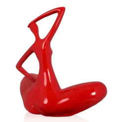 Statues & Sculptures Figurative|Table Top^Yoga Grace 25cm Red Resin Indoor Sculpture