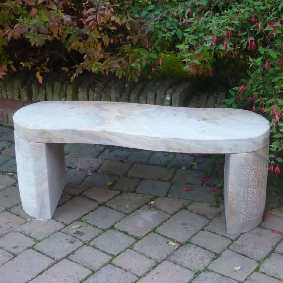 Statues & Sculptures Stone Benches^York Rainbow Sandstone Garden Bench