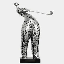 Statues & Sculptures Figurative|Table Top^Zen Golf 86cm Silver Metal Indoor Sculpture