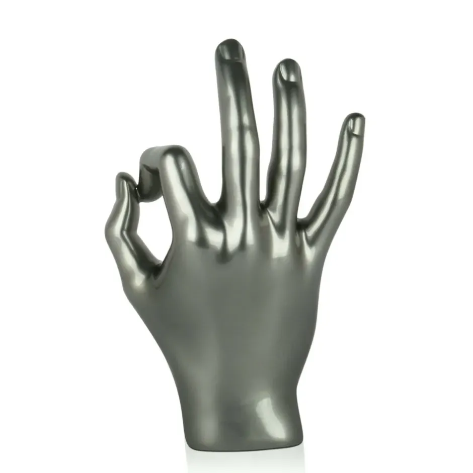 Statues & Sculptures Table Top|Contemporary^Zen Hand 27cm Anthracite Resin Indoor Sculpture