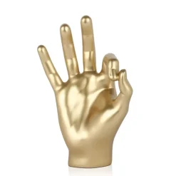 Statues & Sculptures Table Top|Contemporary^Zen Hand 27cm Gold Resin Indoor Sculpture