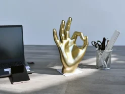 Statues & Sculptures Table Top|Contemporary^Zen Hand 27cm Gold Resin Indoor Sculpture