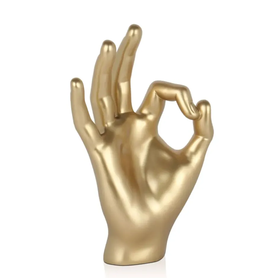 Statues & Sculptures Table Top|Contemporary^Zen Hand 27cm Gold Resin Indoor Sculpture