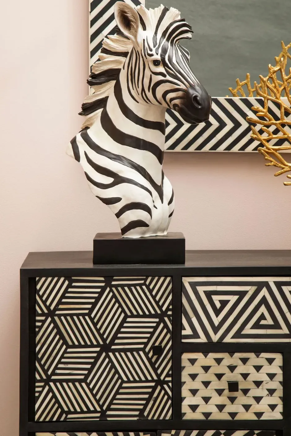 Statues & Sculptures Table Top|Animals^Zen Zebra 54cm Resin Indoor Sculpture